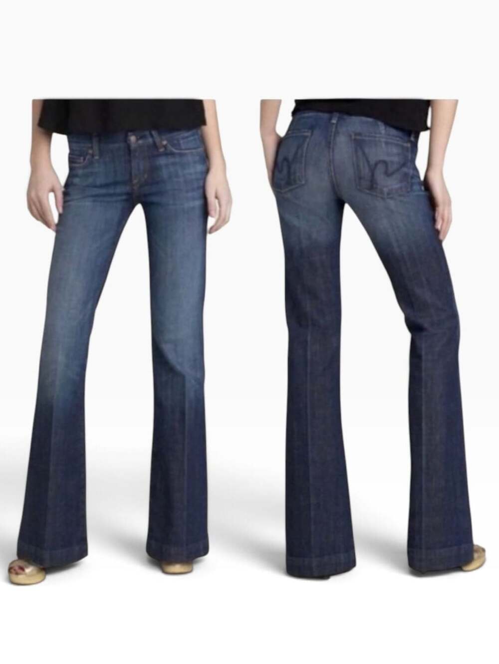 Citizens Of Humanity Ingrid Flare Jeans Blue Denim